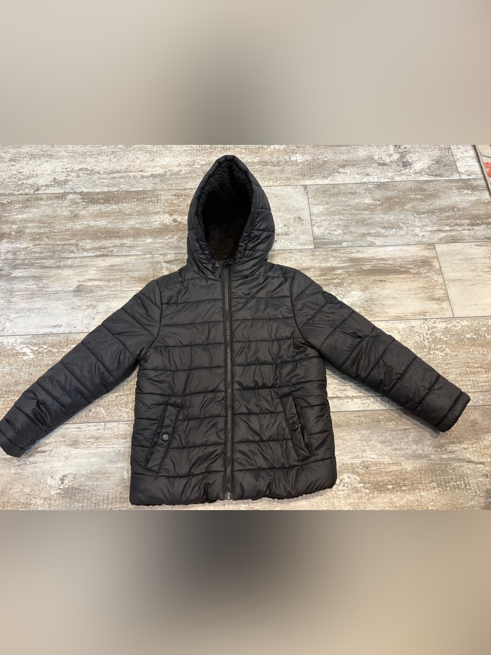 Michael Kors Black Hooded Puffer Jacket